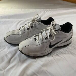 Nike Attack WP Golf Shoes White & Black Mens Size 11.5  Athletic 418557-101